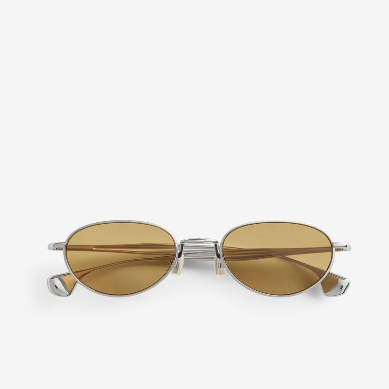 Bottega Veneta - Fin Panthos Sunglasses - (Silver/Silver/Brown)