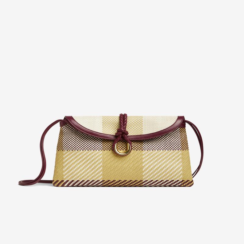 Bottega Veneta - Womens Liberta Bag - (Barolo/Sea Salt/Straw)