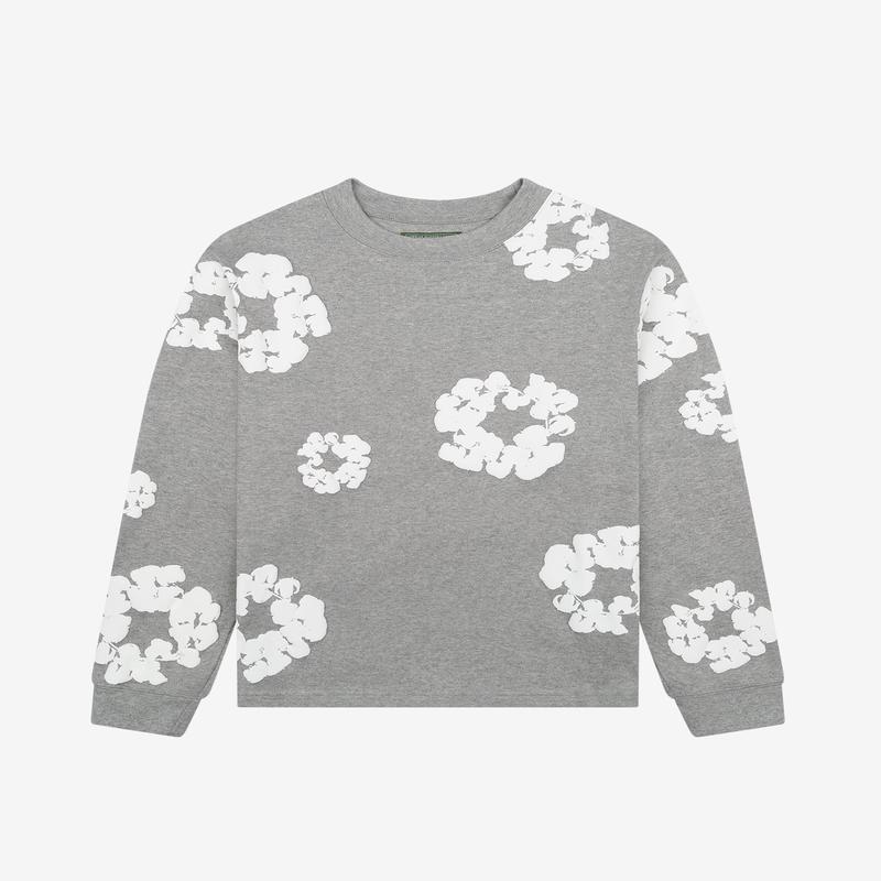 Denim Tears - Mens Cotton Wreath Long Sleeve T-Shirt - (Grey)