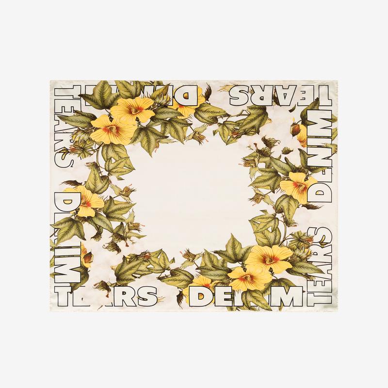 Denim Tears - Mens Floral Logo Silk Scarf - (Multi)