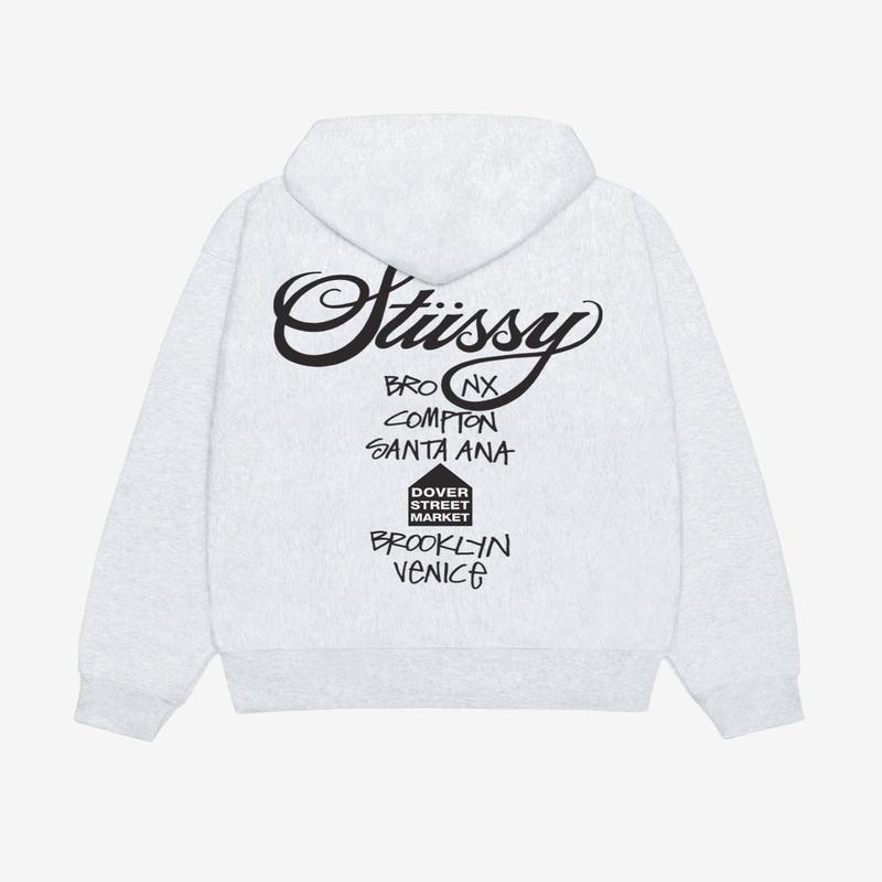 Stssy - Mens DSM World Tour Hoodie - (Ash Heather)