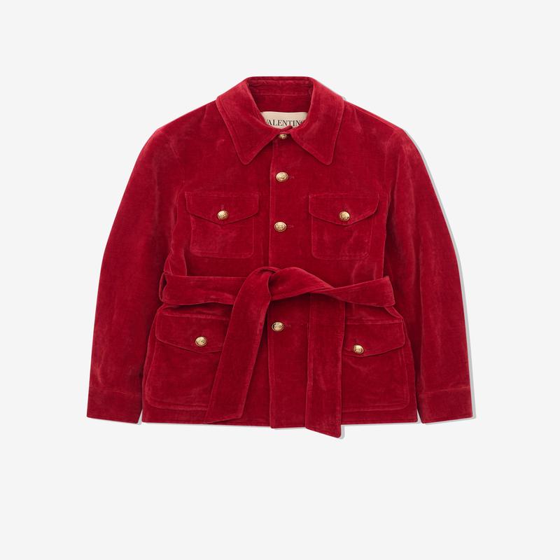 Valentino - Mens Caban Velvet Jacket - (Crab Red)