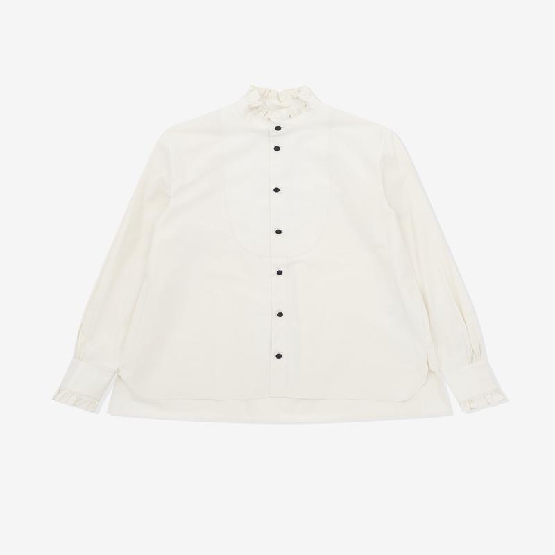 Valentino - Mens Cotton Poplin Shirt With Plastron And Ruffles - (Ivory)