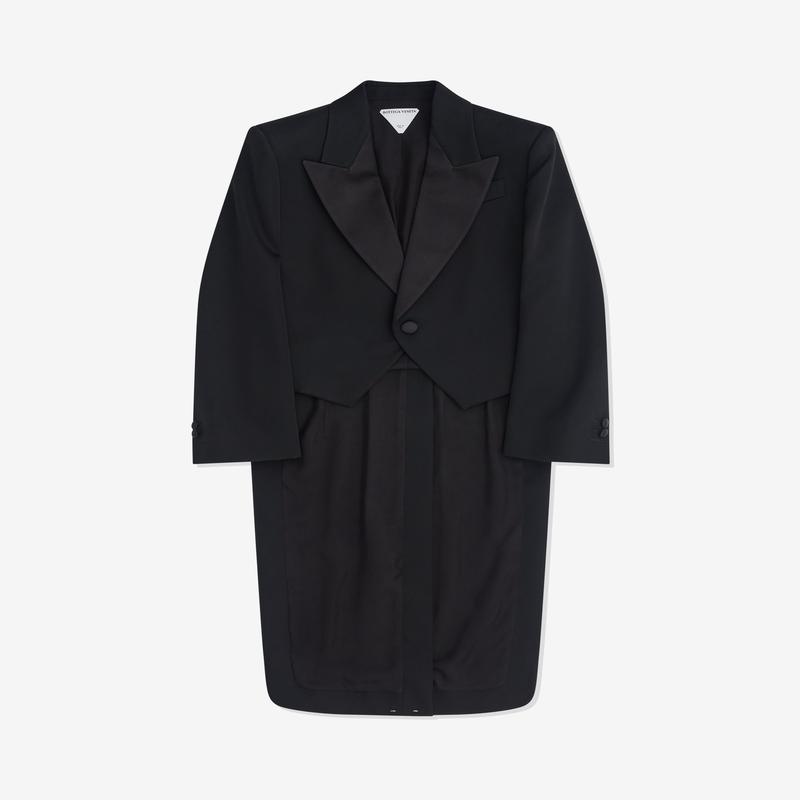 Bottega Veneta - Womens Wool Grain De Poudre Tailcoat - (Black)