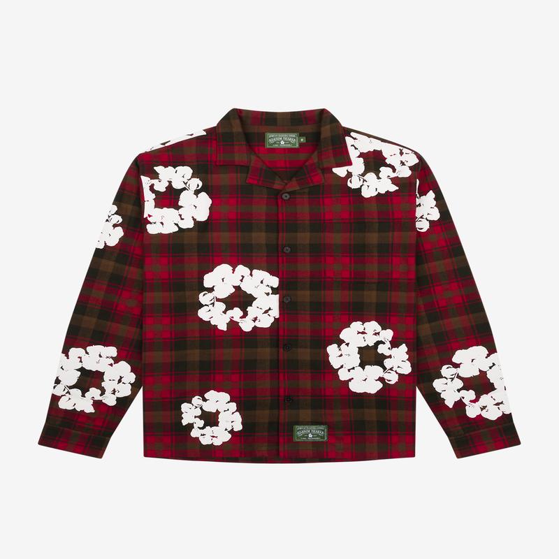 Denim Tears - Mens Cotton Wreath Pajama Shirt - (Red)