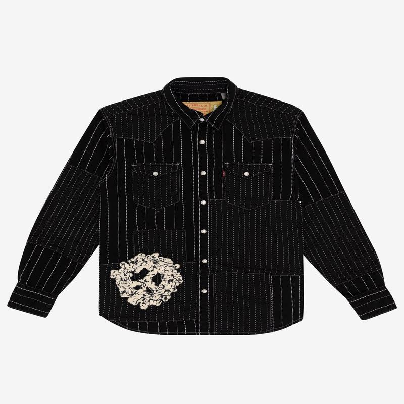 Denim Tears - Mens Peace Patchwork Western Shirt - (Black)
