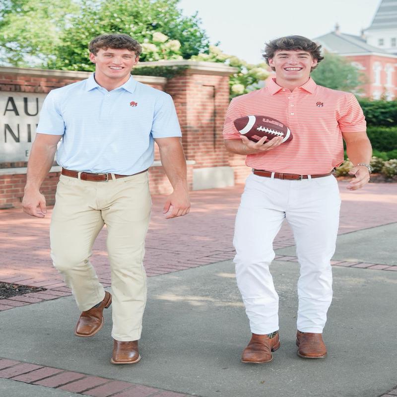 Gen Teal Campus Stripe Aubie Polo