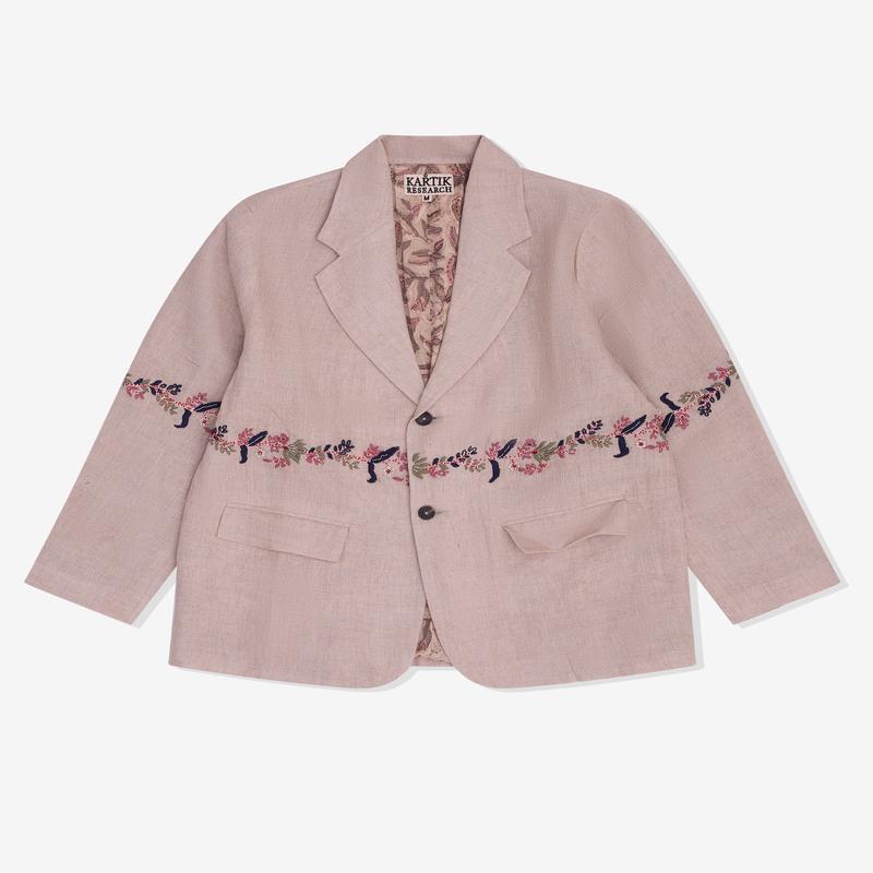 Kartik Research - Mens Hand Embroidered Blazer  - (Cream)