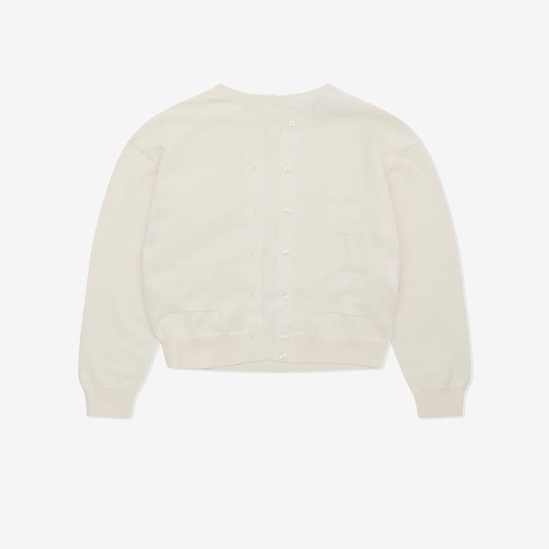 Marie Adam-Leenaerdt - Womens Trompe L'Oeil Cardigan - (Ivory)