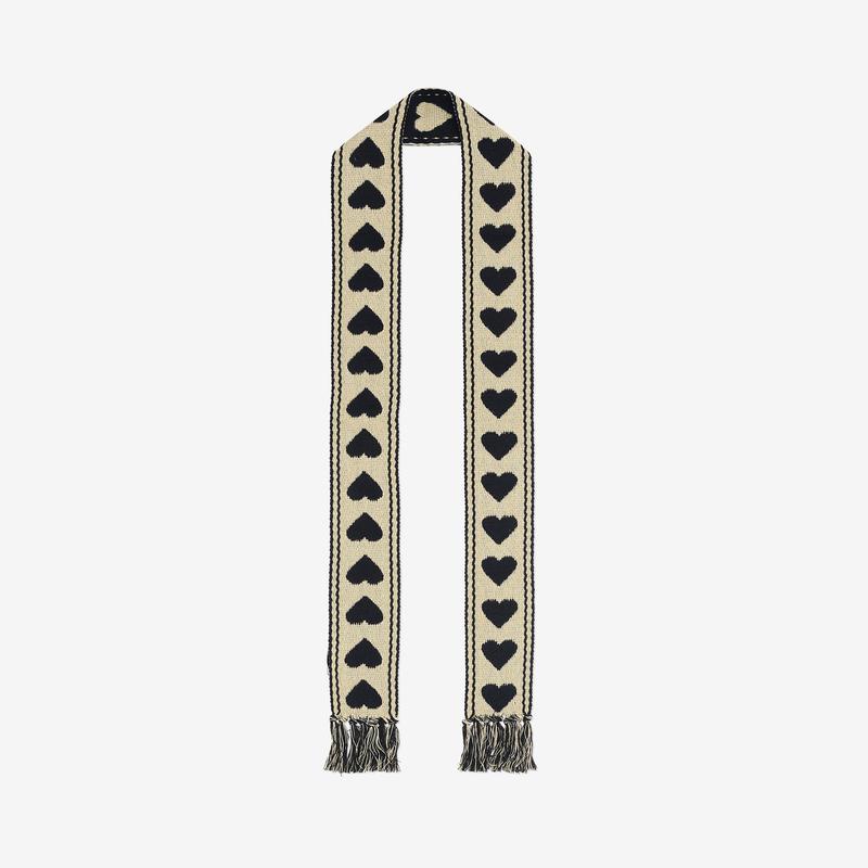 Valentino - Mens Antibes Scarf With Metallic Fibre - (Burro/Nero/Oro)
