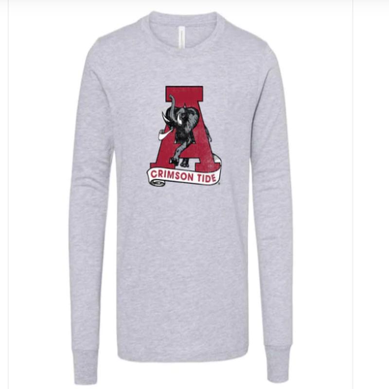 Youth Scarlet Vintage Alabama A Long Sleeve Shirt