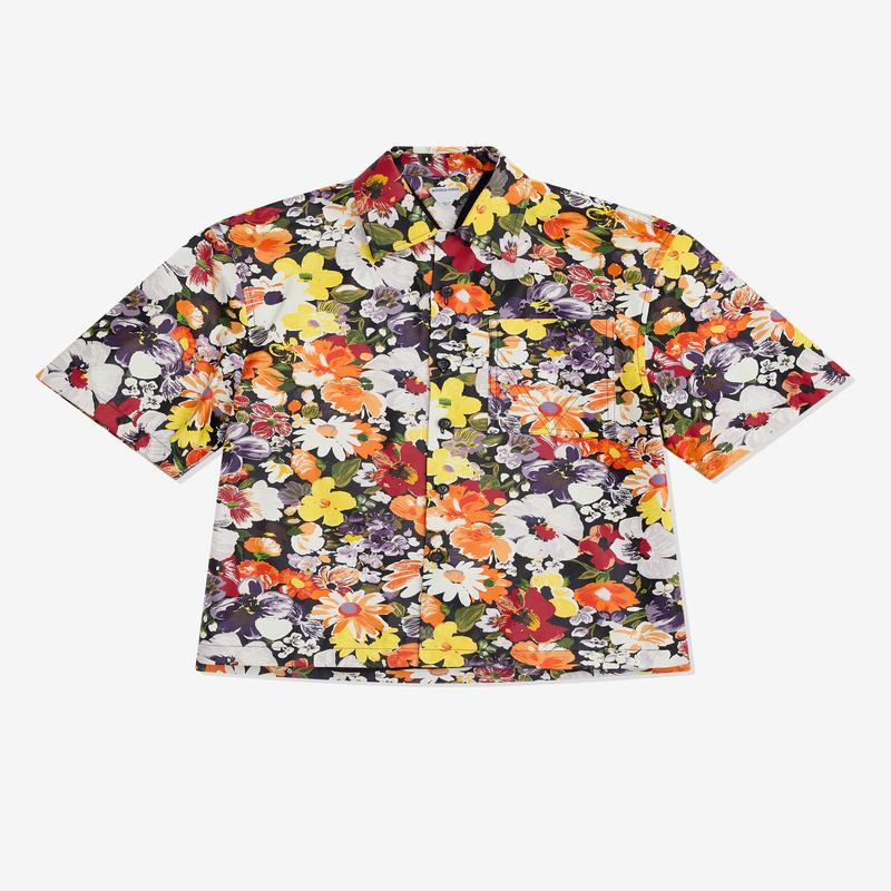 Bottega Veneta - Mens Floral Printed Leather Shirt - (Multicolor)