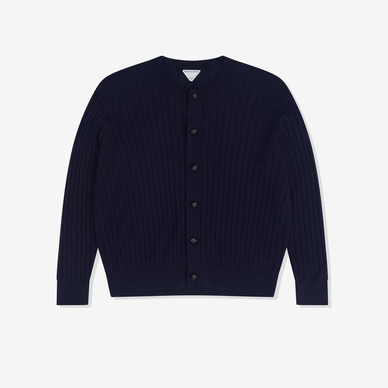 Bottega Veneta - Mens Wool Rib Cardigan - (Abyss)
