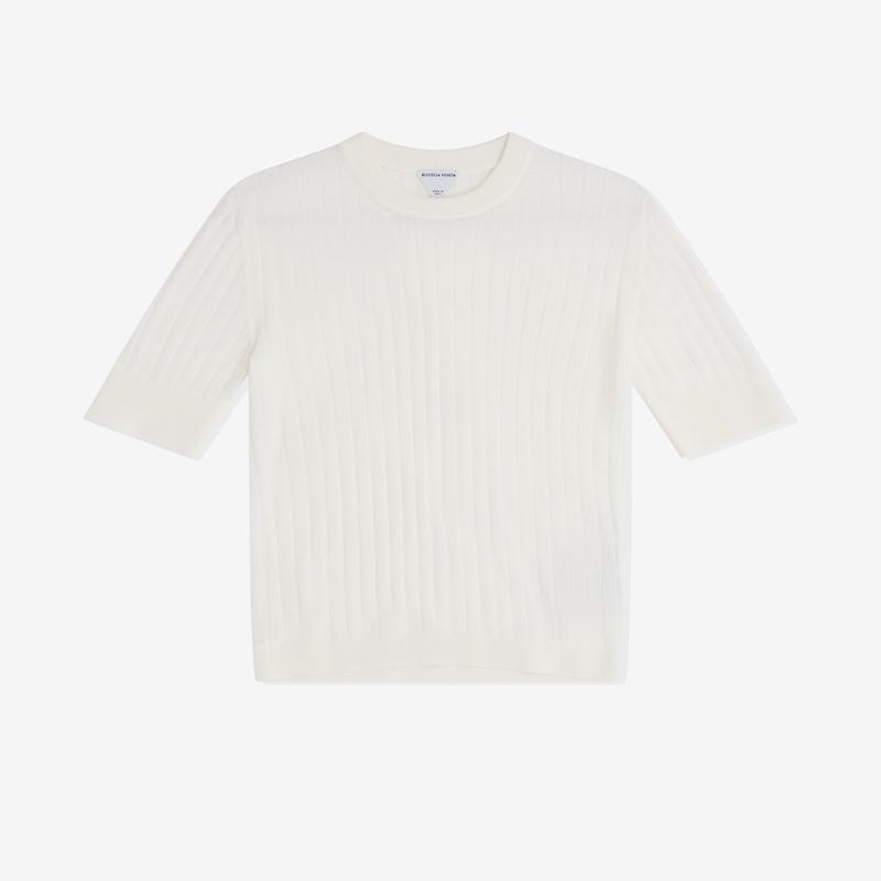 Bottega Veneta - Womens Wool Rib Top - (Chalk)