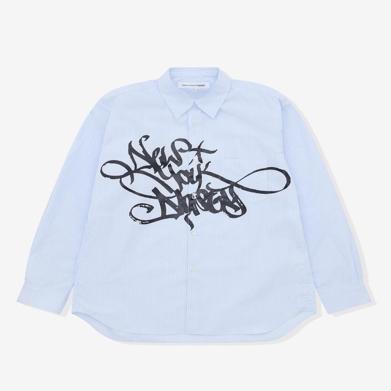 CDG Shirt - Mens A$AP Nast New York Nasty Shirt - (Blue Pinstripe)