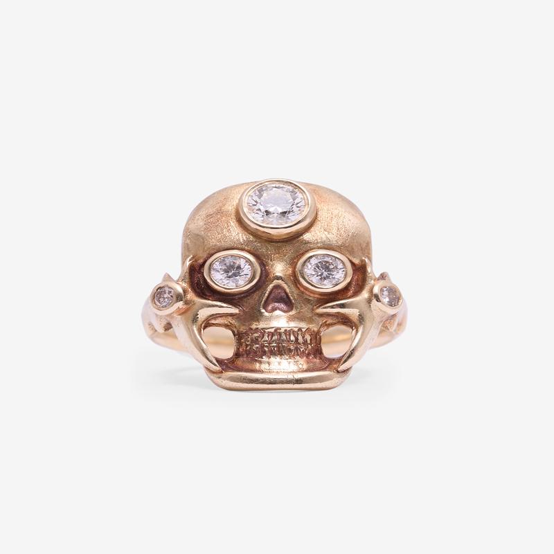 Courtney Mc - Yorick Skull Ring - (14K Yellow Gold)