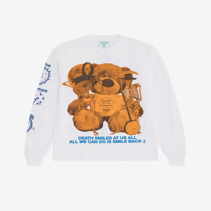 Online Ceramics - Mens Death Smiles At Us All Long Sleeves Tee - (White)