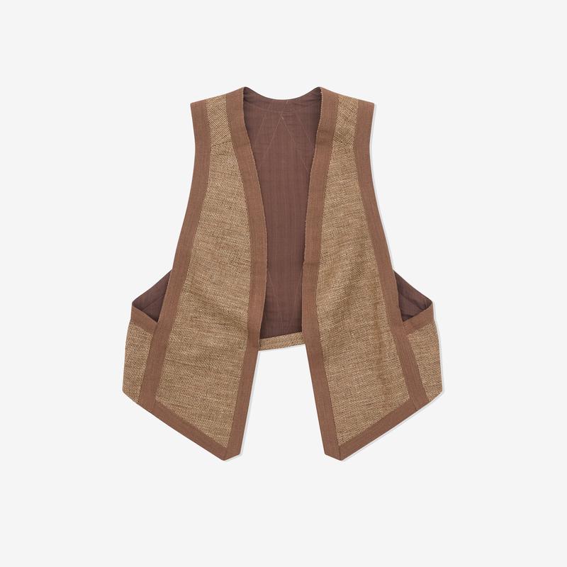 Our Legacy Work Shop - Mens Armani Barda Vest - (Fango D'Aria Linen Silk)