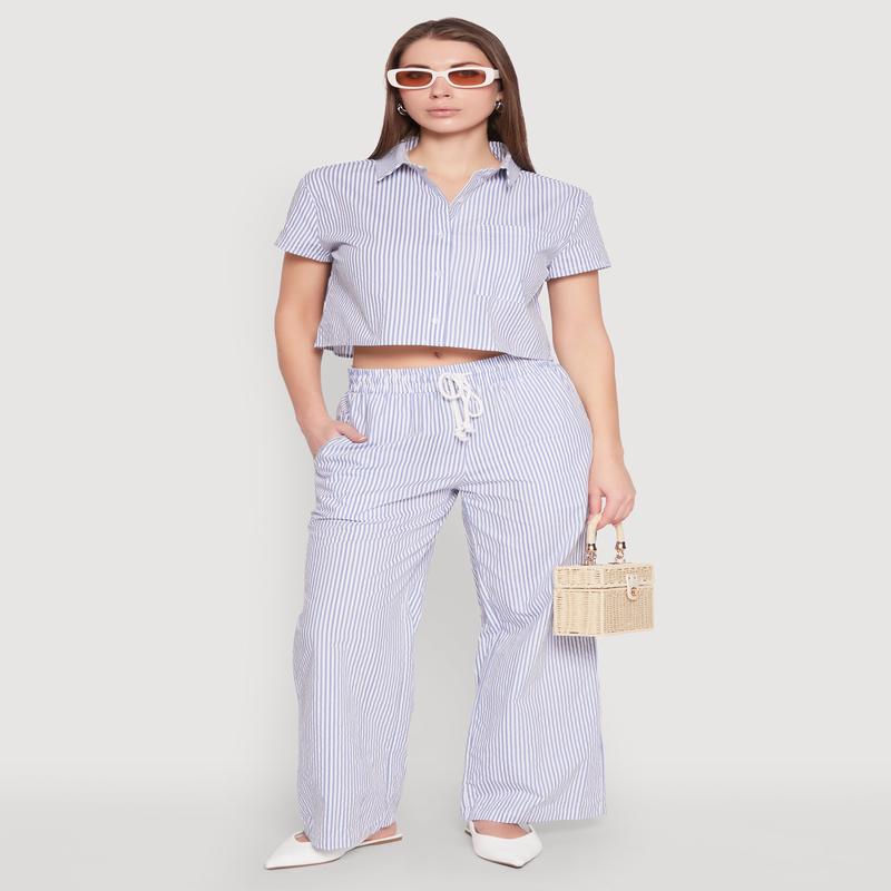 Striped Drawstring Pants