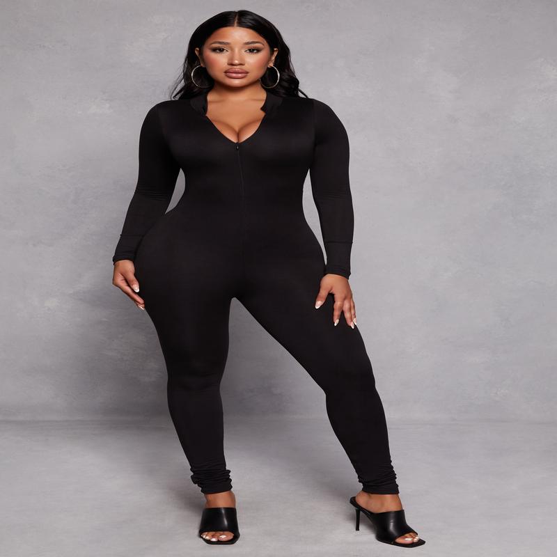 Zip Front Long Sleeve Catsuit