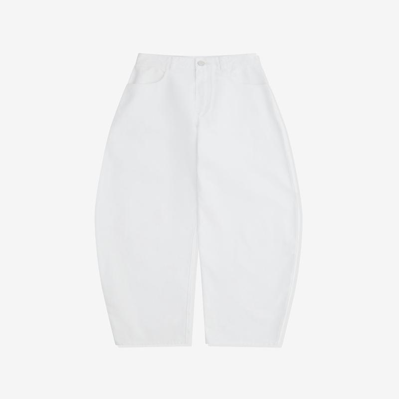 Alaa - Womens Low Waist Round Jeans - (White)