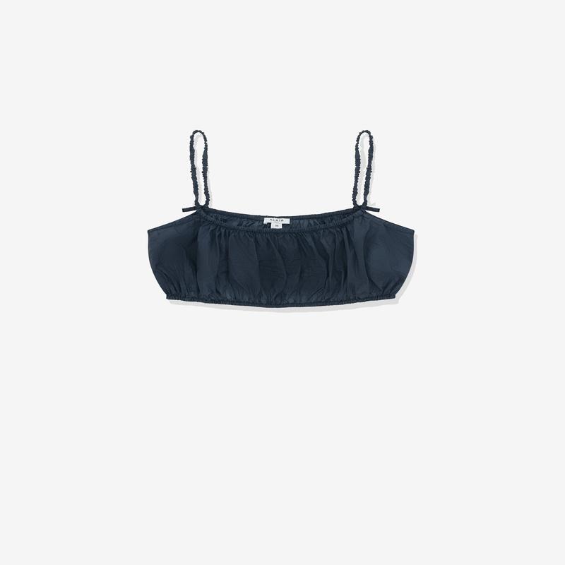 Alaa - Womens Pleated Bralette - (Dark Blue)