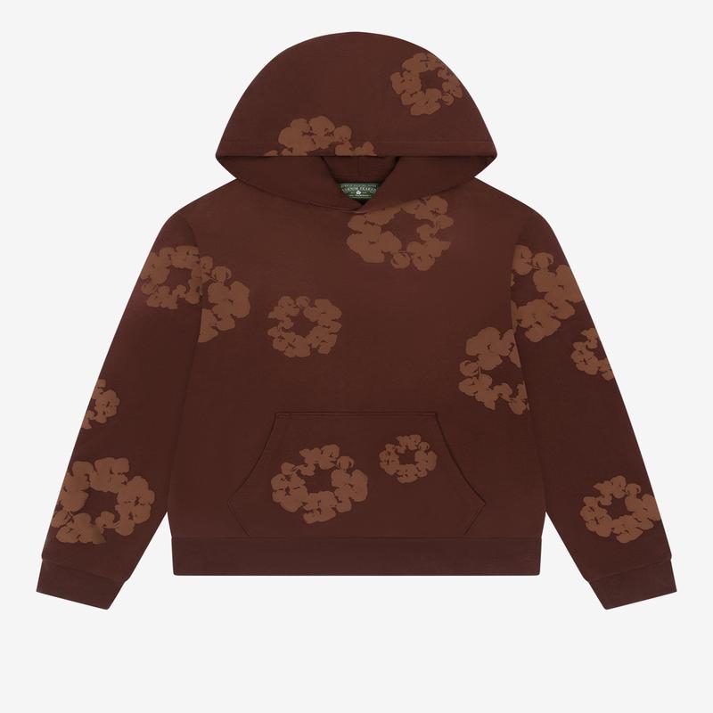 Denim Tears - Mens Mono Cotton Wreath Hoodie - (Brown)