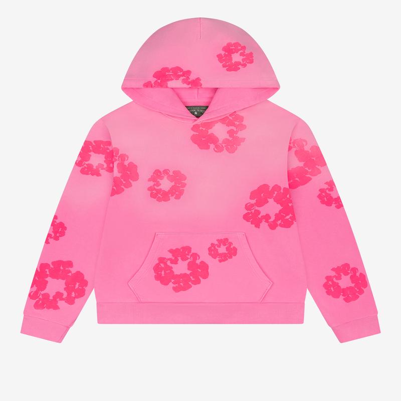 Denim Tears - Mens Mono Cotton Wreath Hoodie - (Pink)