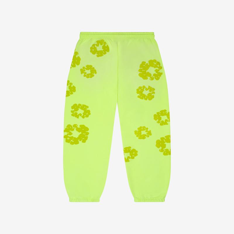 Denim Tears - Mens Mono Cotton Wreath Sweatpants - (Neon)