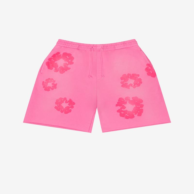 Denim Tears - Mens Mono Cotton Wreath Sweatshorts - (Pink)