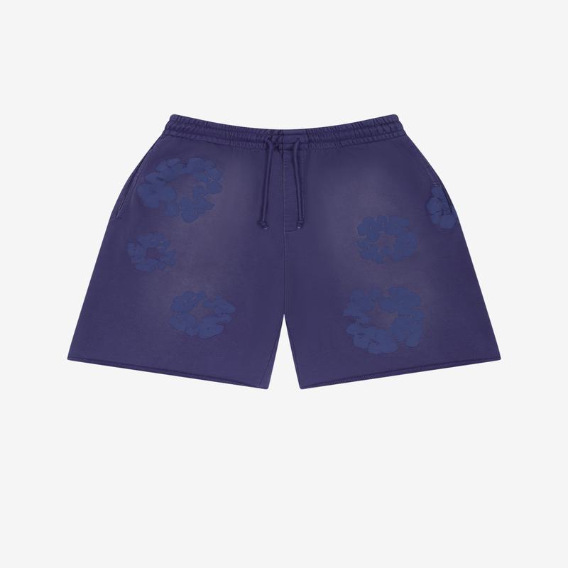 Denim Tears - Mens Mono Cotton Wreath Sweatshorts - (Washed Blue)