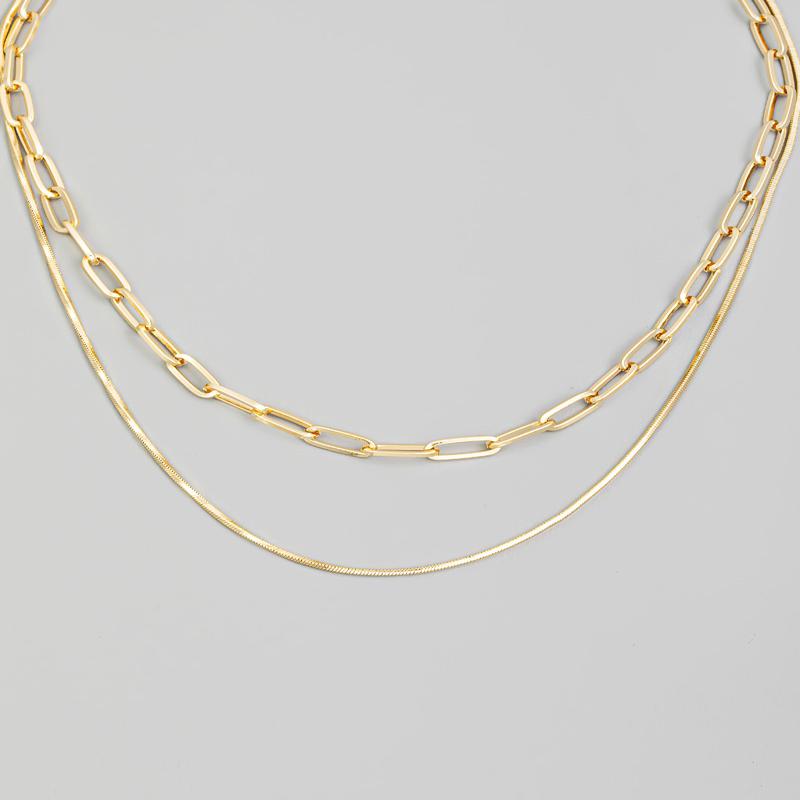 Double Chain Layered Necklace