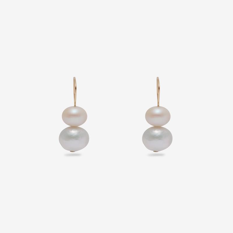 Sophie Buhai - Gold Double Pearl Earrings - (White)