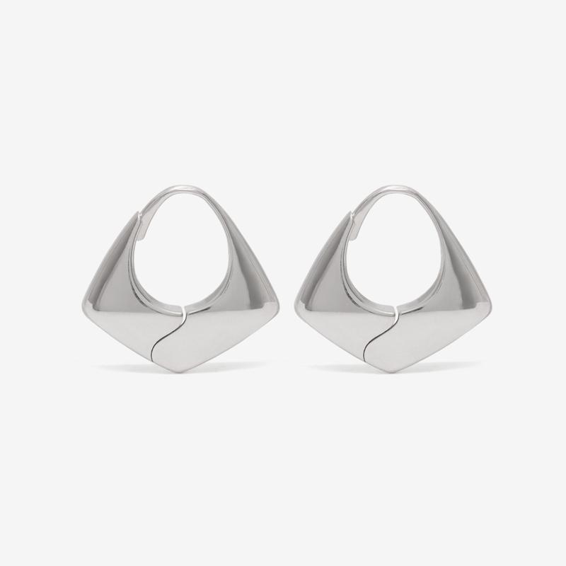 Sophie Buhai - Large Pyramid Hoops - (Silver)