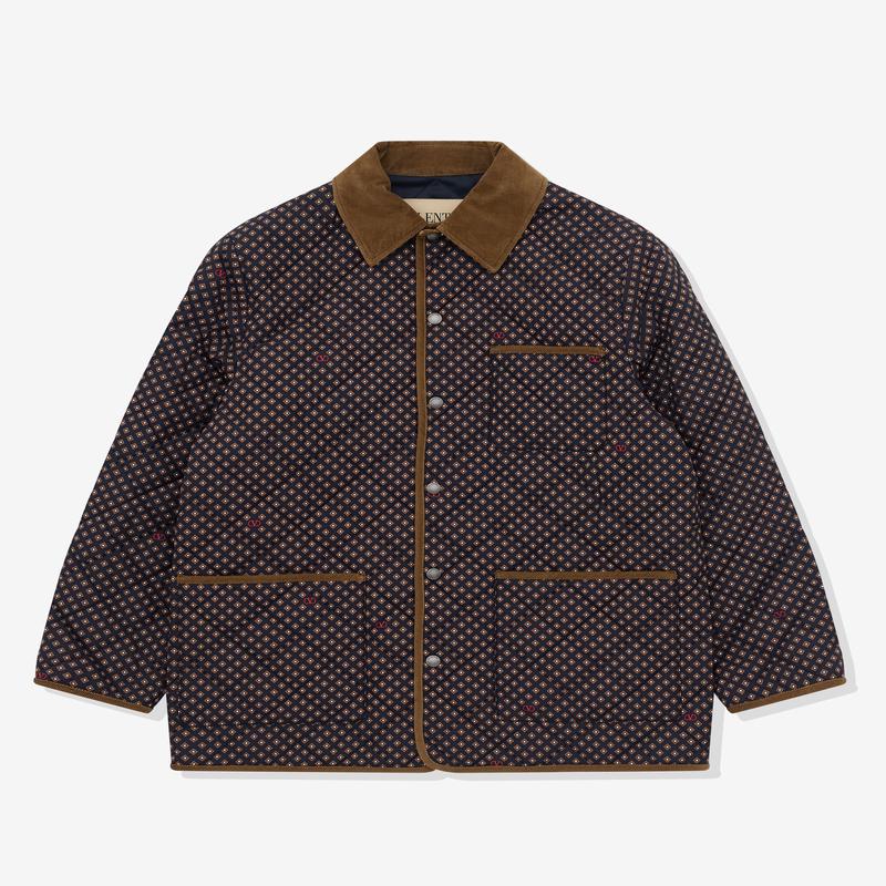 Valentino - Mens Quilted Nylon Jacket - (Blue/Sand/Ivory)