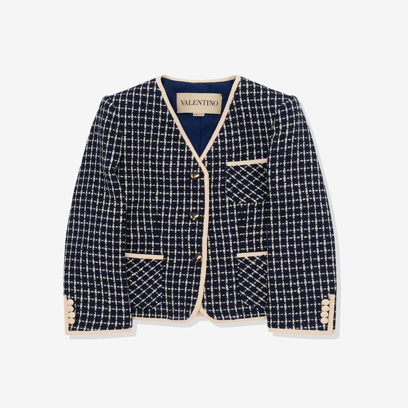 Valentino - Women's Boucl Jacket - (Navy/Ivory)