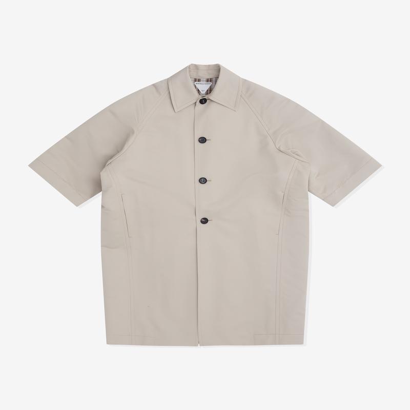 Bottega Veneta - Womens Silk Cotton Twill Cocoon Coat - (Beige)