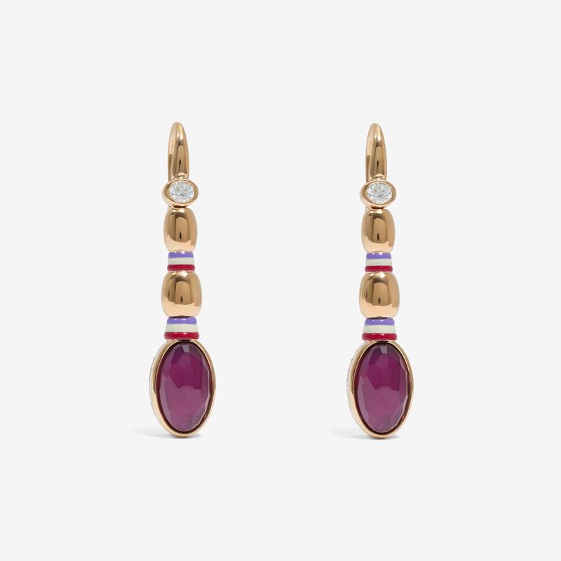 Francesca Villa - Red And Blue Earrings - (Gold)
