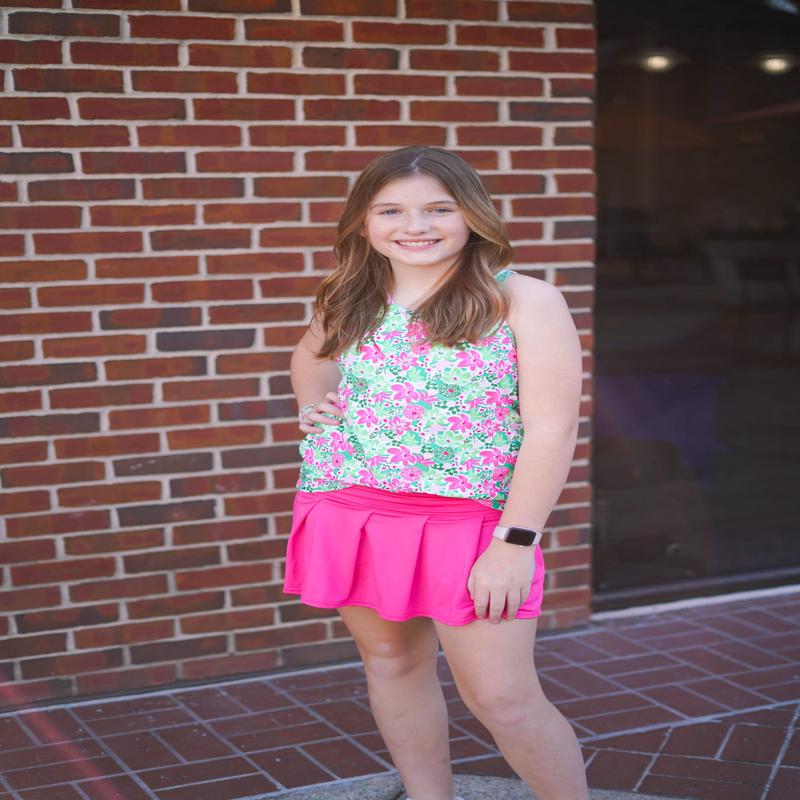 Girls' Racer Back Tank Botanical Flowers