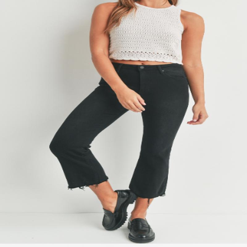 Just Black Cropped Flare Jean