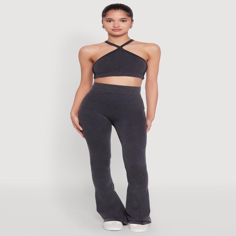 Mineral Wash Seamless Flared Pants