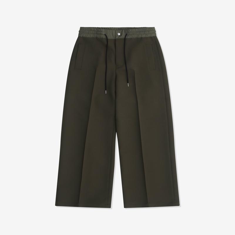 sacai - Womens Wide Leg Pleated Trousers - (Khaki)