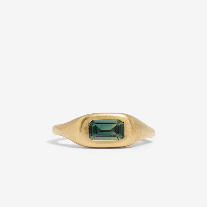 Seb Brown - Green Bubble Ring - (Yellow Gold)