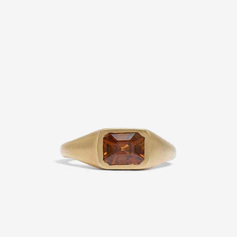 Seb Brown - XL Zircon Block Ring - (Yellow Gold)
