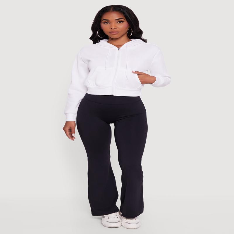 Cropped Zip Front Hoodie