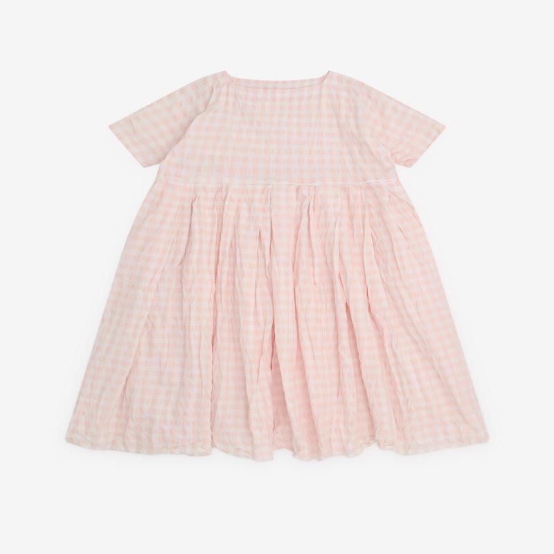 Daniela Gregis - Womens Gingham T-Shirt Dress - (Dusty Pink/White)