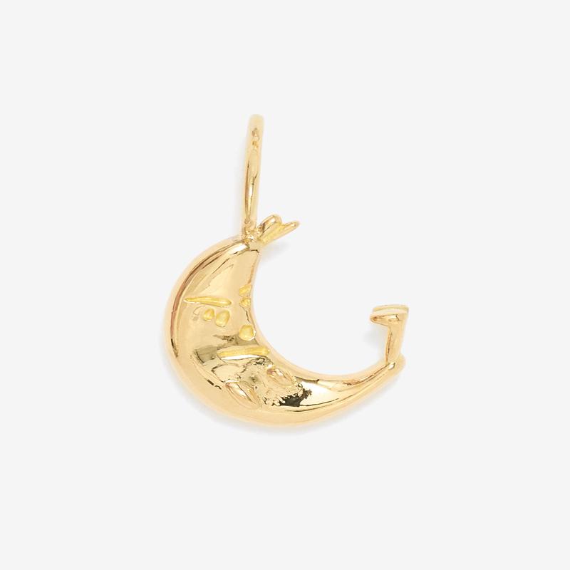 Kasmira's Moon - Teen Moody Moon Charm - (Yellow Gold)