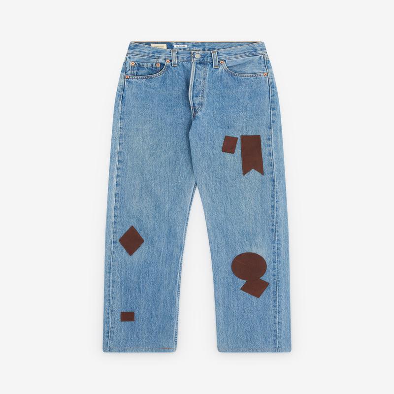 Stefan Cooke - Mens Vintage Blue Jeans - (Blue/Brown)