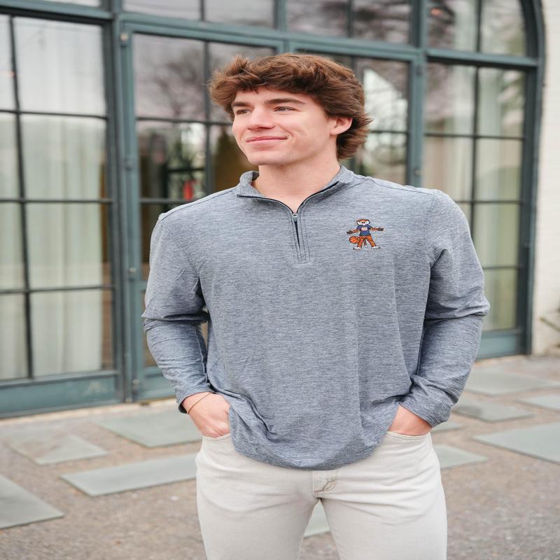 Antigua Hunk Aubie Basketball Quarter Zip Pullover