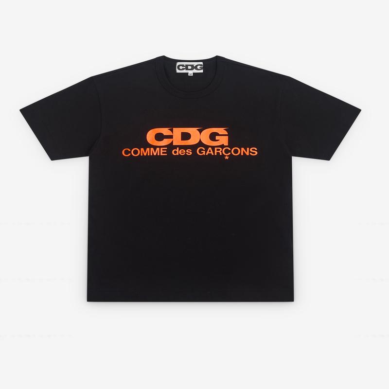 CDG - Fluorescent CDG Logo T-Shirt - (Black/Orange)